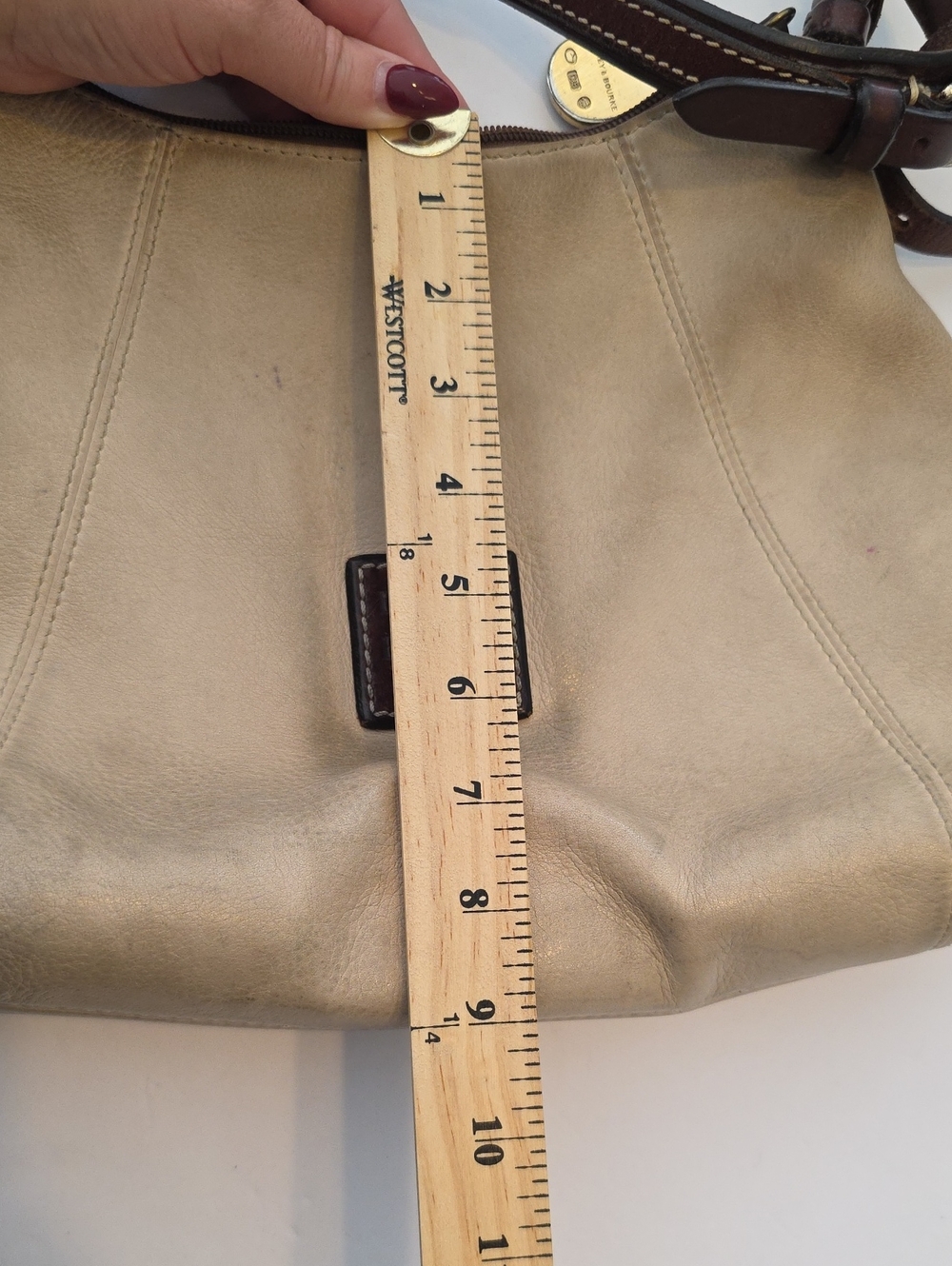 Dooney & Bourke Vintage Cream Hobo Shoulder Bag Medium Women Y2K Boho Luxury - Picture 17 of 17